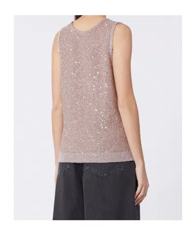Weekend Max Mara Sleeveless Sequined Pullover In Pink