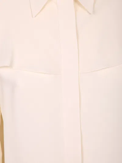 Fabiana Filippi Long Sleeve Shirt Ruffle Collar Cuffs In Neutral