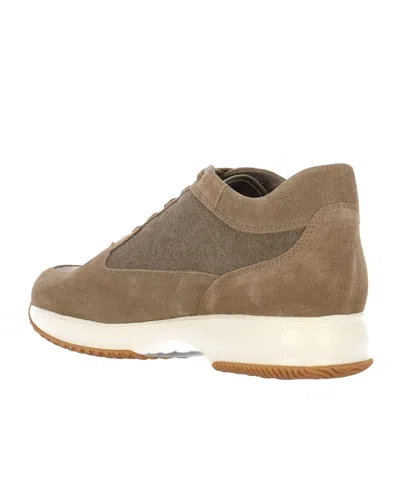 Hogan Interaction Panelled Sneakers In Brown