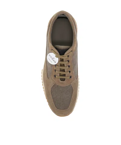Hogan Interaction Panelled Sneakers In Brown