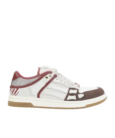 Amiri Brown Xl Skel Top Low Cow Leather Sneakers In Multi