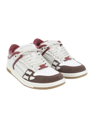 Amiri Brown Xl Skel Top Low Cow Leather Sneakers In Multi