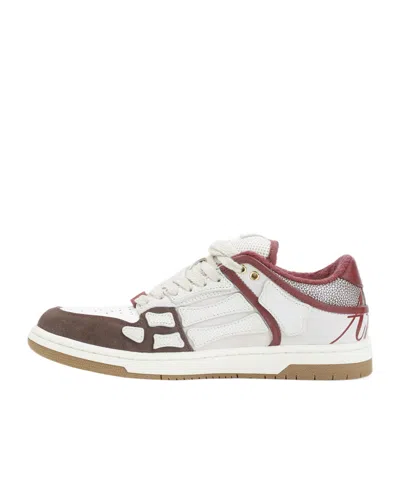 Amiri Brown Xl Skel Top Low Cow Leather Sneakers In Multi