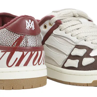 Amiri Brown Xl Skel Top Low Cow Leather Sneakers In Multi