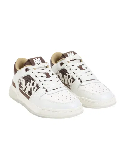 Amiri Men 'classic Low' White Sneaker With Maxi Logo On The Side And Tone-on-tone Ma Quad Motif In L In Multi