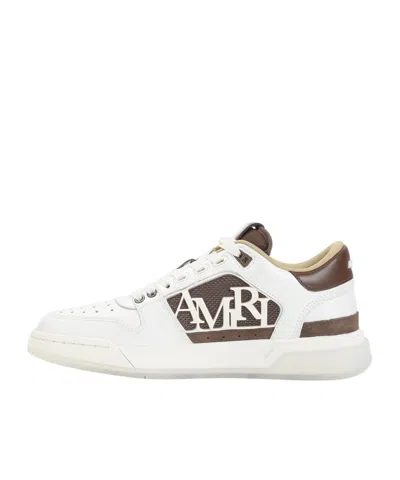 Amiri Men 'classic Low' White Sneaker With Maxi Logo On The Side And Tone-on-tone Ma Quad Motif In L In Multi