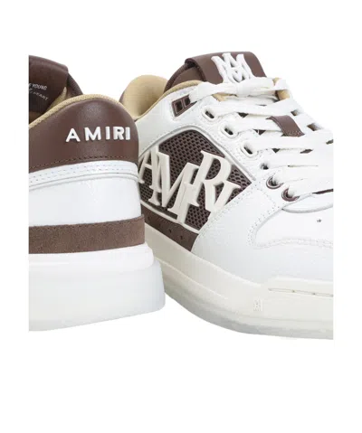 Amiri Men 'classic Low' White Sneaker With Maxi Logo On The Side And Tone-on-tone Ma Quad Motif In L In Multi