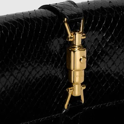 Gucci Jackie Brieftasche Aus Pythonleder Mit Kette In Black