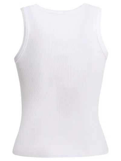 Givenchy White Sleeveless Top With Logo Lettering On The Front In Cotton Stretch Woman In White