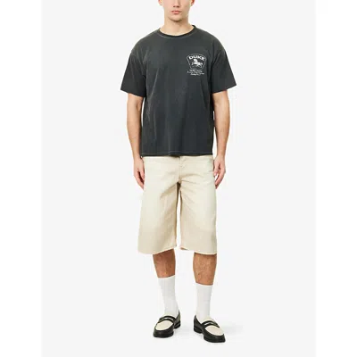 Duke & Dexter Mens Black Dr Sponsors Washed Mono Cotton-jersey T-shirt