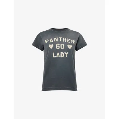 Valentino Womens Nero Betulla Printed Short-sleeves Cotton-jersey T-shirt In Gray