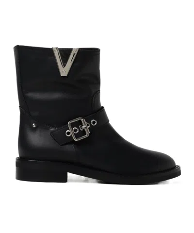 Via Roma 15 Woman Ankle Boots Black Size 7.5 Leather