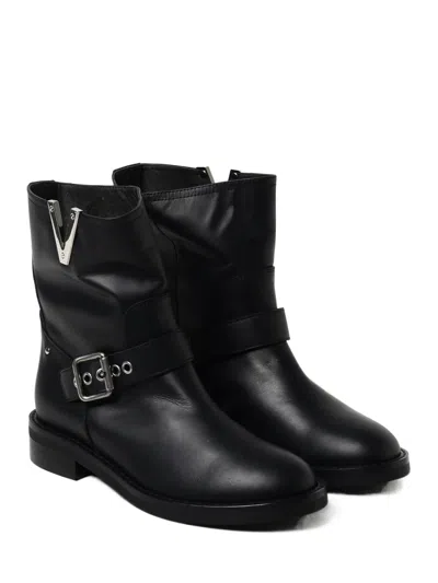 Via Roma 15 Woman Ankle Boots Black Size 7.5 Leather