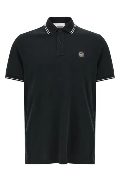 Stone Island Mens Black Brand-patch Regular-fit Stretch-cotton Polo Shirt Xl In Black