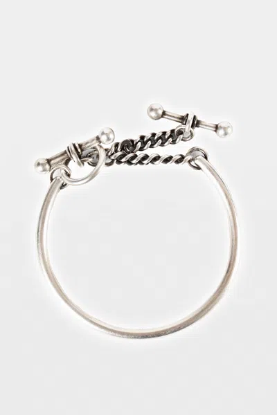 Ann Demeulemeester Naemi Slim Bracelet With Chain In Metallic