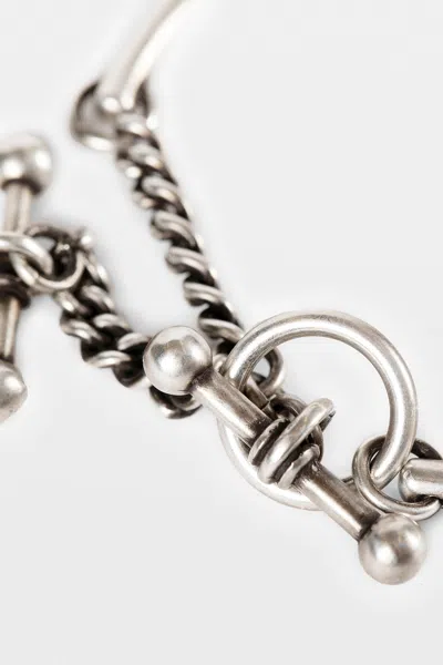 Ann Demeulemeester Naemi Slim Bracelet With Chain In Metallic