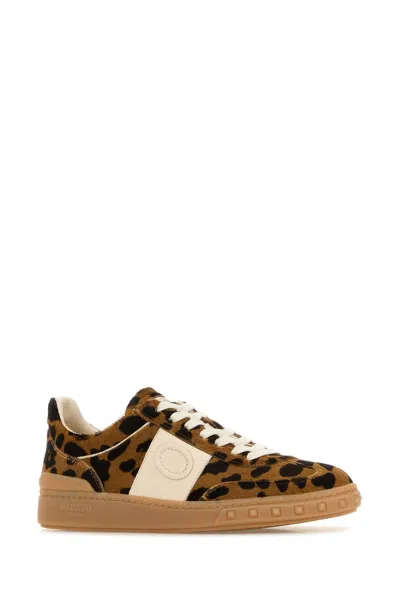 Valentino Garavani Upvillage Leopard Calf Hair Sneakers In Animal Print