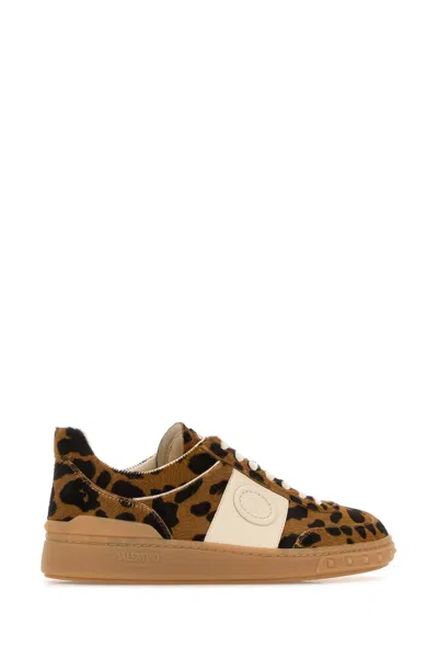 Valentino Garavani Upvillage Leopard Calf Hair Sneakers In Animal Print