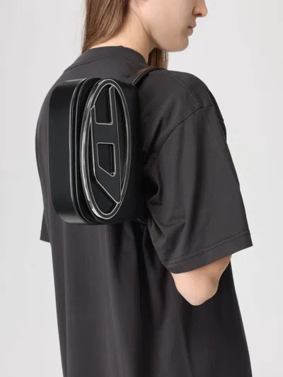 Diesel Mini Shoulder Bag In Soft Nappa Leather With Logo Detail In Pattern