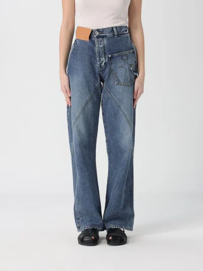 Jw Anderson J.w.anderson Women Workwear Jeans With Off-centralized Closure In Multi