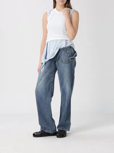 Jw Anderson J.w.anderson Women Workwear Jeans With Off-centralized Closure In Multi