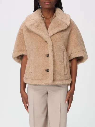 Max Mara Buttoned Jacket In Brown