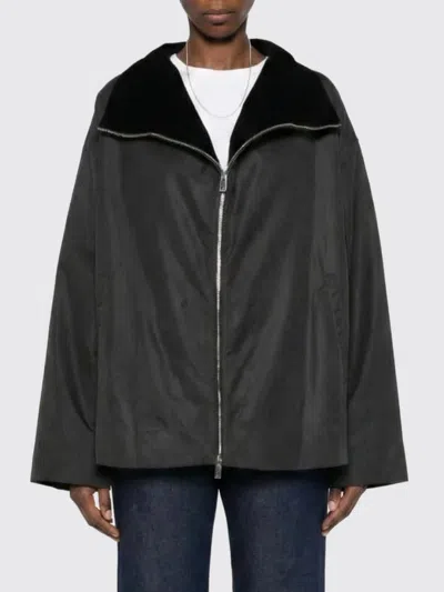 Totême Black Solid Zipped Jacket In Black