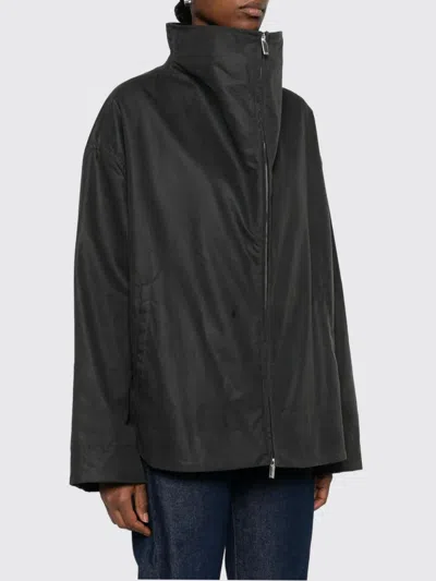 Totême Black Solid Zipped Jacket In Black