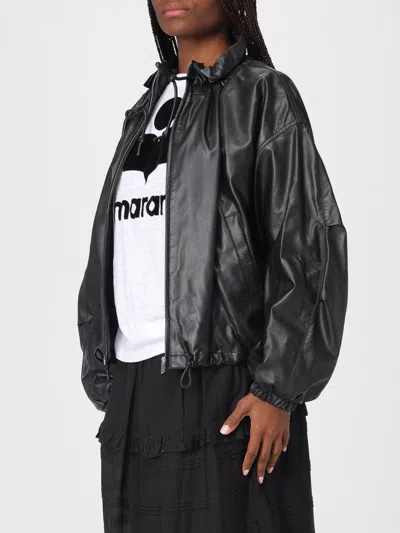 Isabel Marant Étoile Womens Isabel Marant Etoile Neela Ruched Faux-leather Jacket In Black