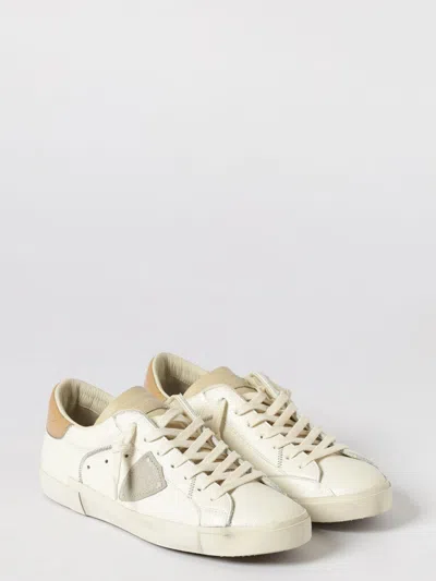 Philippe Model Sneakers Prsx Low Man Veau Cerf Lait Mud In White
