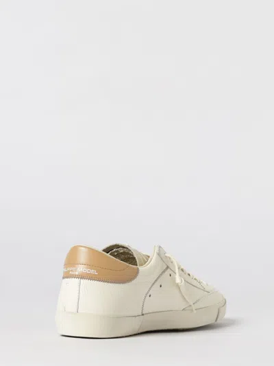 Philippe Model Sneakers Prsx Low Man Veau Cerf Lait Mud In White