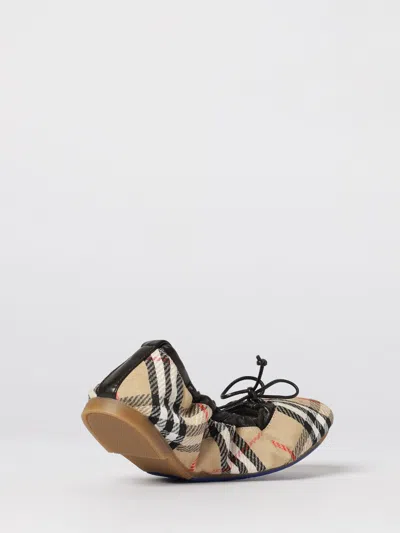 Burberry Women Fawn Ballerinas With Traditional Check Motif In Multi