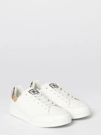 Burberry Low Top Sneakers Contrast Heel Detail Rubber Sole In Multi