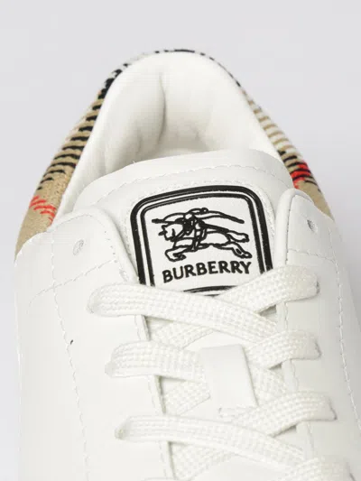Burberry Low Top Sneakers Contrast Heel Detail Rubber Sole In Multi