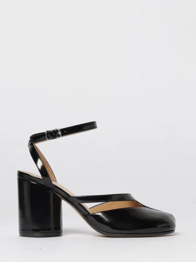 Maison Margiela Tabi Sandals In Brushed Leather In Black