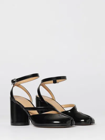Maison Margiela Tabi Sandals In Brushed Leather In Black