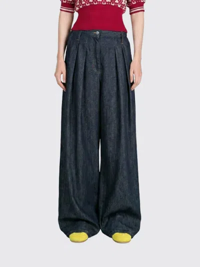 Dries Van Noten Indigo High-waisted Wide-leg Jeans With Exaggerated Length In Blue