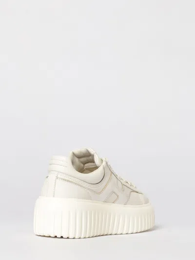 Hogan Women Silver H-stripes Leather Sneakers, 7.5 Luxury Sneakers For Women Darveys In White