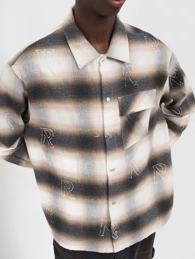Represent Flannel Shirt With All-over Initials In Multi