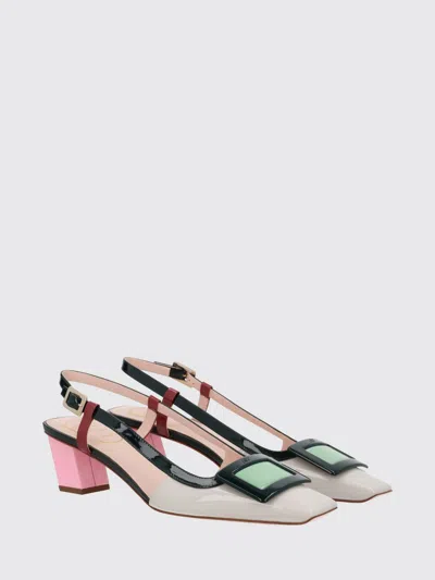 Roger Vivier 45mm Belle Vivier Patent Leather Lacquered Buckle Slingback Pumps In Multi