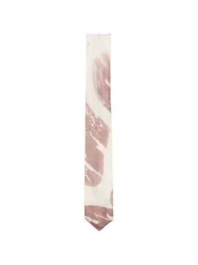 Alysi Printed Silk Tie In Pink
