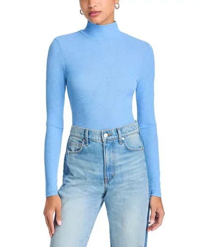 Veronica Beard Wyeth Long Sleeve Turtleneck Tee In Blue