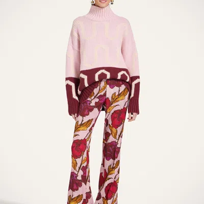 La Doublej Patterned Turtleneck Sweater In Pink