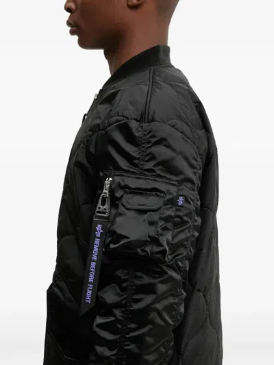 Alpha Industries Quilted-pattern Coat In Black