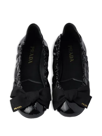 Prada Women Black Leather Ballet Flats, 3.5 Luxury Ballet Flats For Women Darveys
