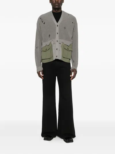 Khoki Distressed Pocket Cardigan In Multi