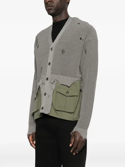 Khoki Distressed Pocket Cardigan In Multi