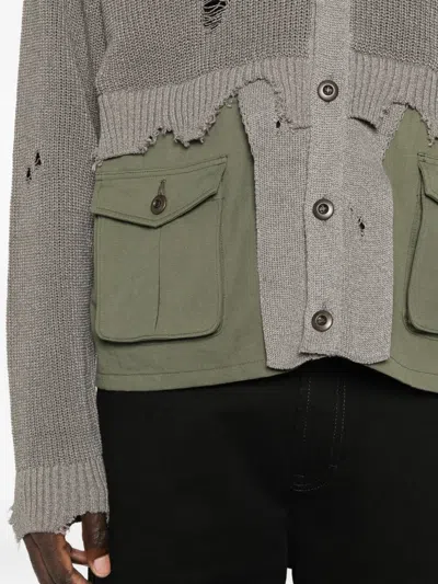 Khoki Distressed Pocket Cardigan In Multi