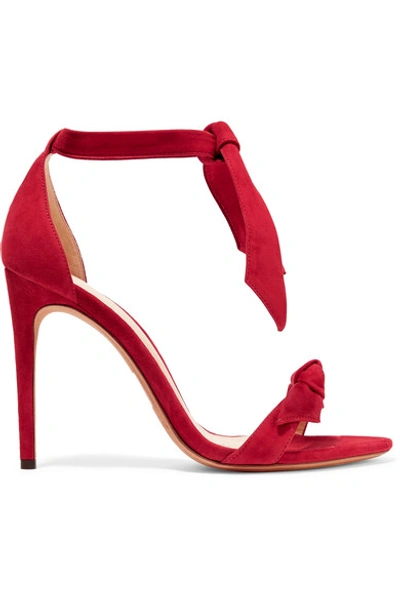 Shop Alexandre Birman Clarita Bow-embellished Suede Sandals