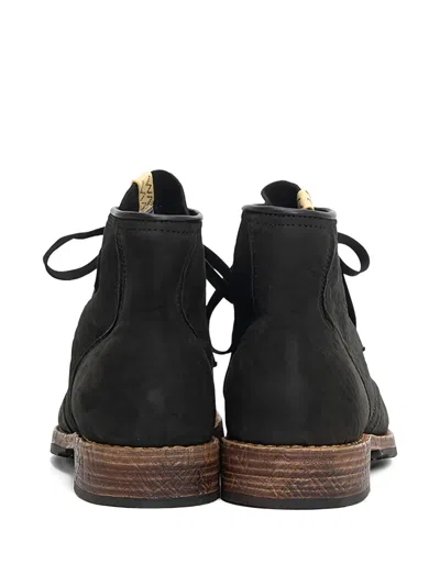 Visvim Round-toe Lace-up Boots In Black